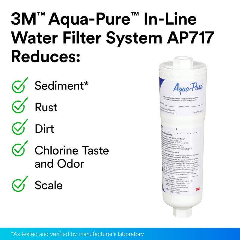 Aqua pure Aqua-Pure AP717 Inline Water Filter for Refrigerator, Ice Maker and Drinking Fountains, Inhibits Scale Build-Up, Removes Sediment, Chlorine Taste and Odor - Image 3