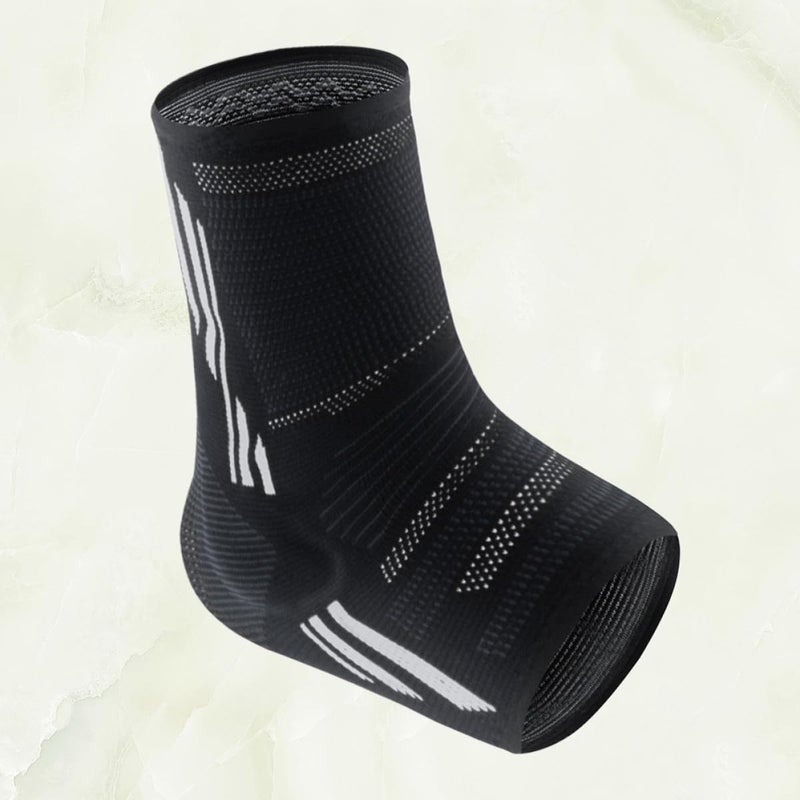 Ankle Support Sleeve for Sprained Ankle Injury Prevention Running Sports XL Black Grey - Image 4