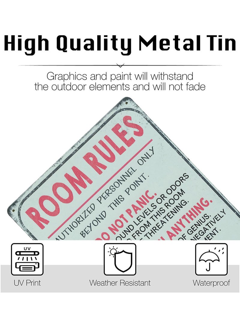 STORE 2508 - Store2508 Vintage Metal Tin Sign Poster–Room Rules 30x20 Cm - Image 1