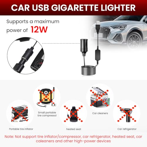STHIRA® USB to Cigarette Lighter Socket, USB 5V to 12V Cigarette Lighter Converter, 1.2 Meter Long Cable, Plug and Go, Universal for 12W Devices, USB to 12V Cigarette Lighter for Car Fan, Dash Cam - Image 4
