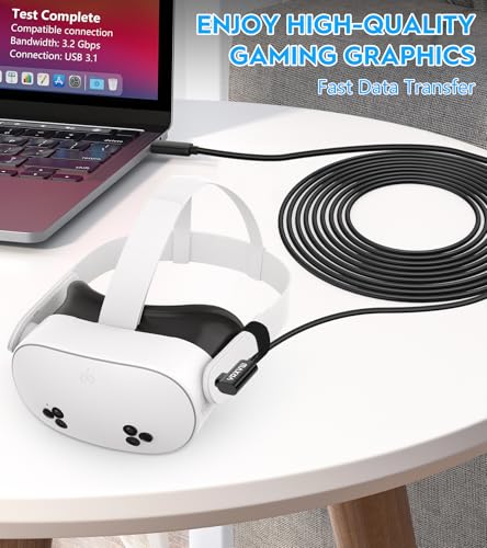 YRXVW Link Cable 10FT for MetaOculus Quest 3SQuest 3Quest 2Pro Accessories High Speed Data Transfer Type C Replacement Charging CableUSB C to USB C 30 Fast Charger Cord for VR Headset10FT - Image 3