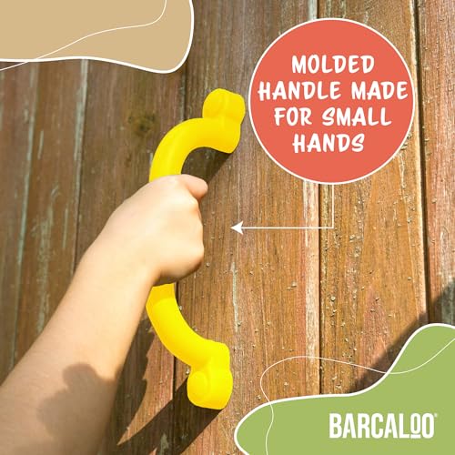 Barcaloo Playground Safety Handles - Outdoor Yellow Grab Handle Bars, Plastic Tree House or Playhouse Accessories, Backyard Playset Equipment Replacement Safety Parts for Monkey Bars, Jungle Gym, and More - Image 3