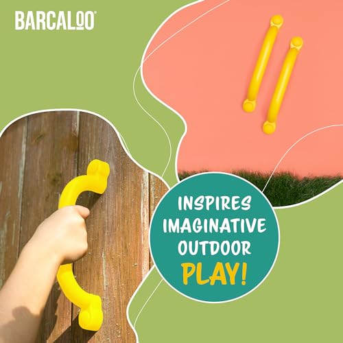 Barcaloo Playground Safety Handles - Outdoor Yellow Grab Handle Bars, Plastic Tree House or Playhouse Accessories, Backyard Playset Equipment Replacement Safety Parts for Monkey Bars, Jungle Gym, and More - Image 5