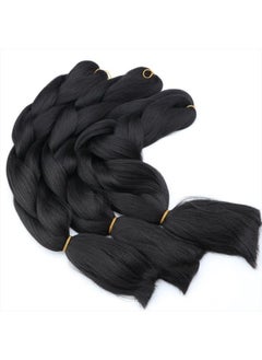 Sharopul Original Jumbo Braids Hair Extension 3pcs Pure Black Color 24inch 100g/pc For Twist Box Braiding Hair (1B black)  - Image 3