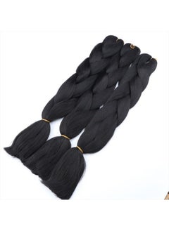 Sharopul Original Jumbo Braids Hair Extension 3pcs Pure Black Color 24inch 100g/pc For Twist Box Braiding Hair (1B black)  - Image 4