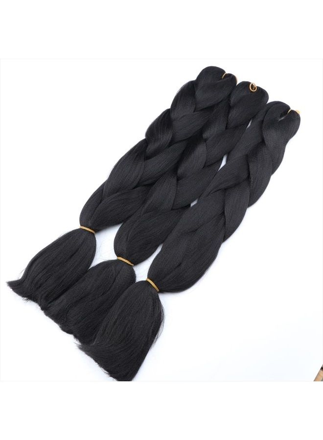 Sharopul Original Jumbo Braids Hair Extension 3pcs Pure Black Color 24inch 100g/pc For Twist Box Braiding Hair (1B black) - Image 4