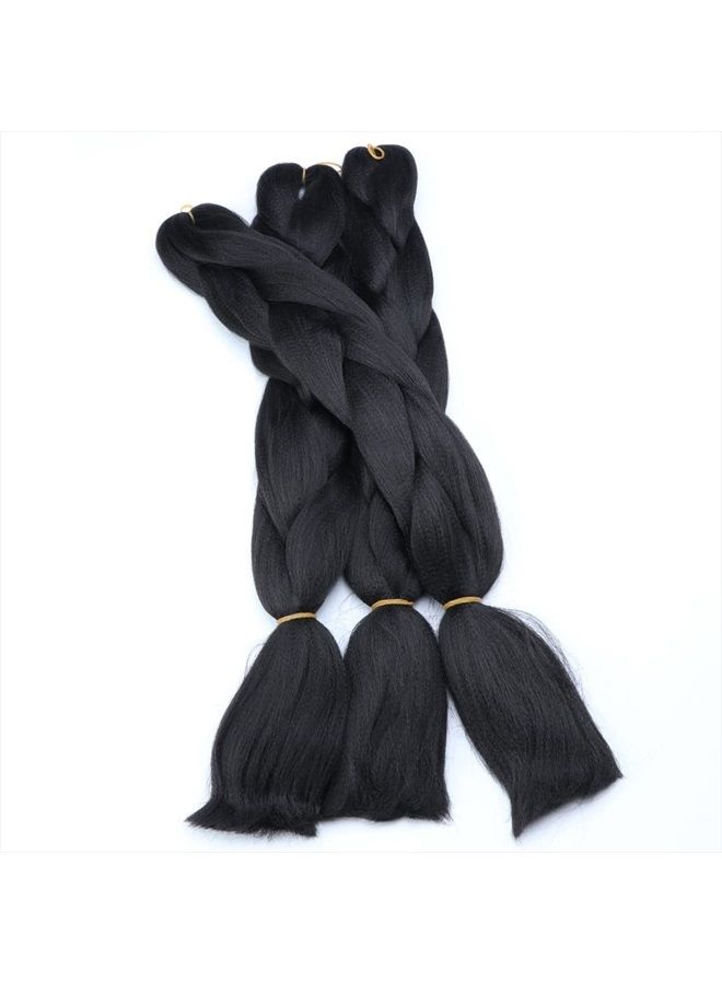 Sharopul Original Jumbo Braids Hair Extension 3pcs Pure Black Color 24inch 100g/pc For Twist Box Braiding Hair (1B black) - Image 5