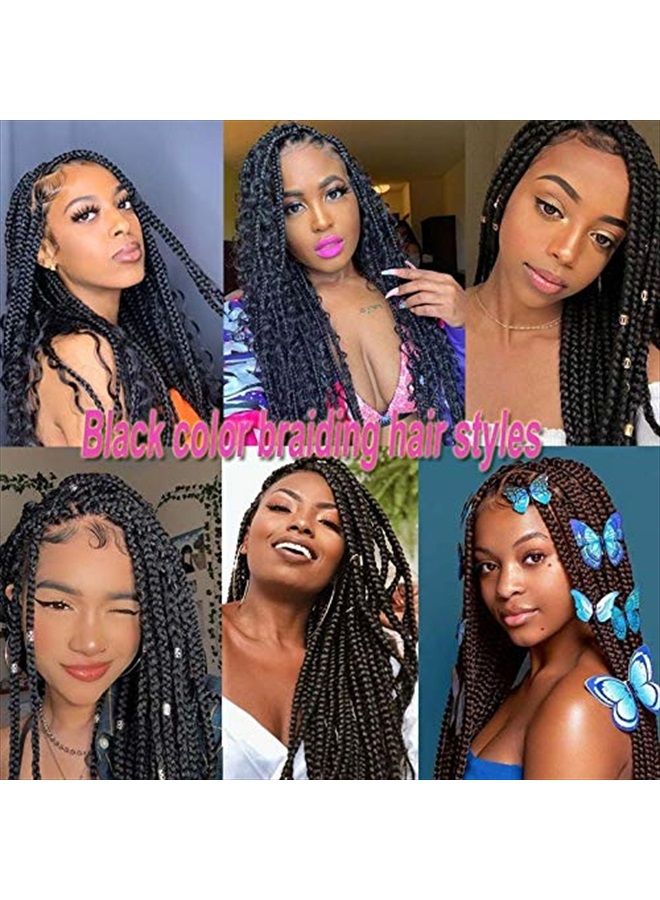 Sharopul Original Jumbo Braids Hair Extension 3pcs Pure Black Color 24inch 100g/pc For Twist Box Braiding Hair (1B black) - Image 2
