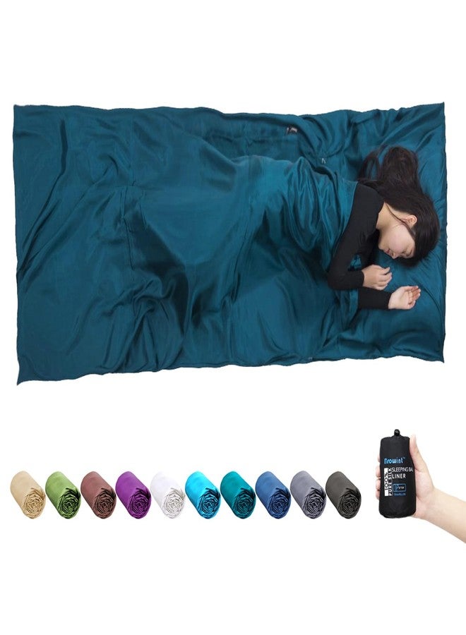 Browint Silk Sleeping Bag Liner, Silk Sleep Sheet, Sack, Extra Wide 87"x43", Lightweight Travel and Camping Sheet for Hotel, More Colors for Option, Reinforced Gussets, Pillow Pocket - Image 1
