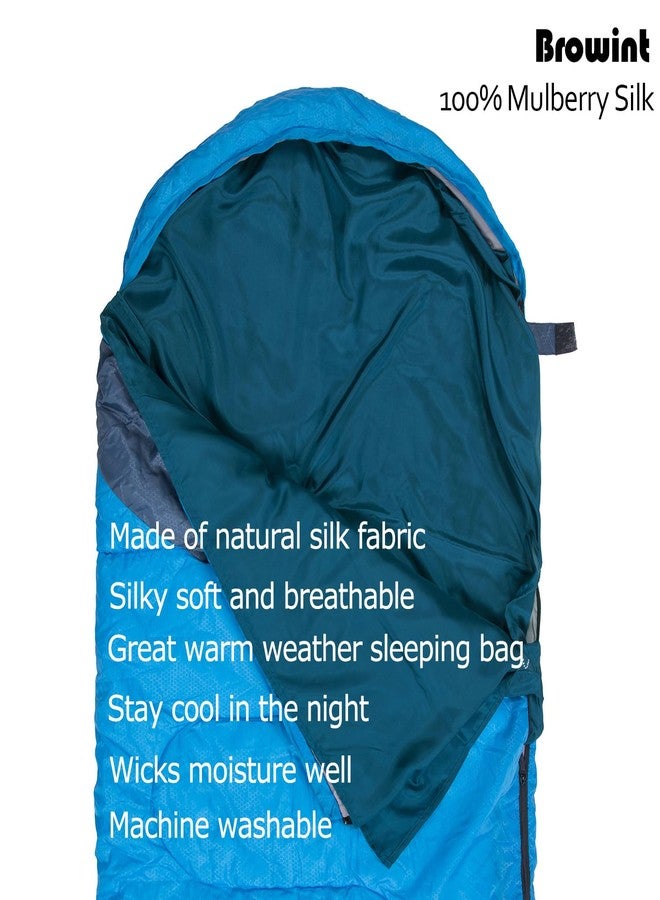 Browint Silk Sleeping Bag Liner, Silk Sleep Sheet, Sack, Extra Wide 87"x43", Lightweight Travel and Camping Sheet for Hotel, More Colors for Option, Reinforced Gussets, Pillow Pocket - Image 5
