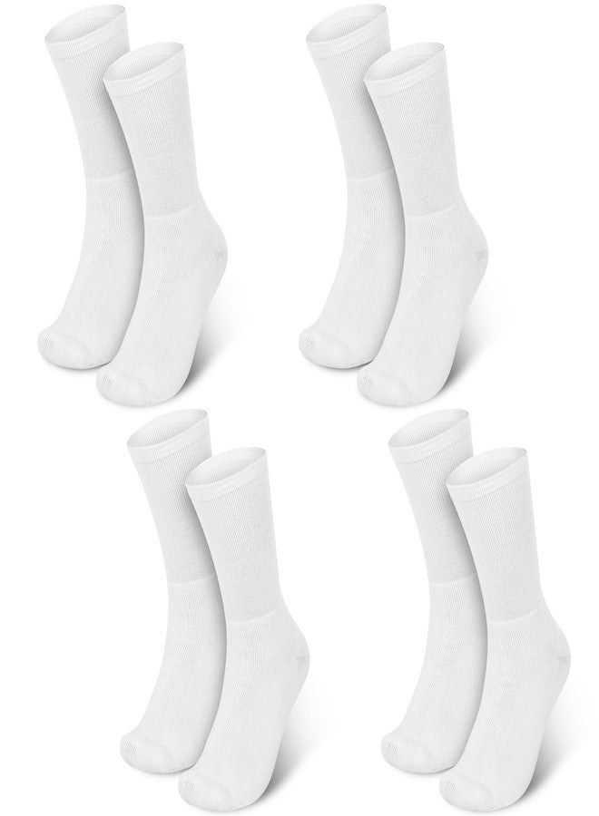 Silicherry 4 Pairs Cotton Soft Eczema Socks White Hydrating Moisturizing Therapy Cotton Socks Eczema Relief for Adult Wet Wrap Non Itch Soft Feet Treatment - Image 1