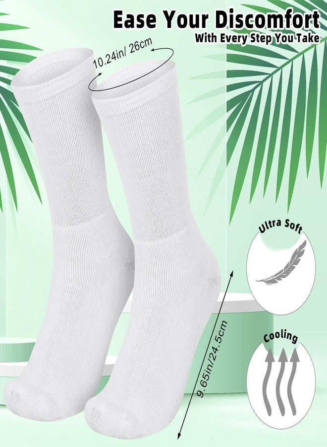 Silicherry 4 Pairs Cotton Soft Eczema Socks White Hydrating Moisturizing Therapy Cotton Socks Eczema Relief for Adult Wet Wrap Non Itch Soft Feet Treatment - Image 2