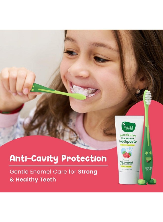 موذر سبارش معجون أسنان للأطفال - 50 جرام، بنكهة الفراولة (مع فرشاة أسنان مجانية) | يقوي اللثة ويبيض الأسنان | معجون أسنان للأطفال خالٍ من المواد الحافظة والفلورايد | مضاد للتسوس والعناية بمينا الأسنان - Image 4