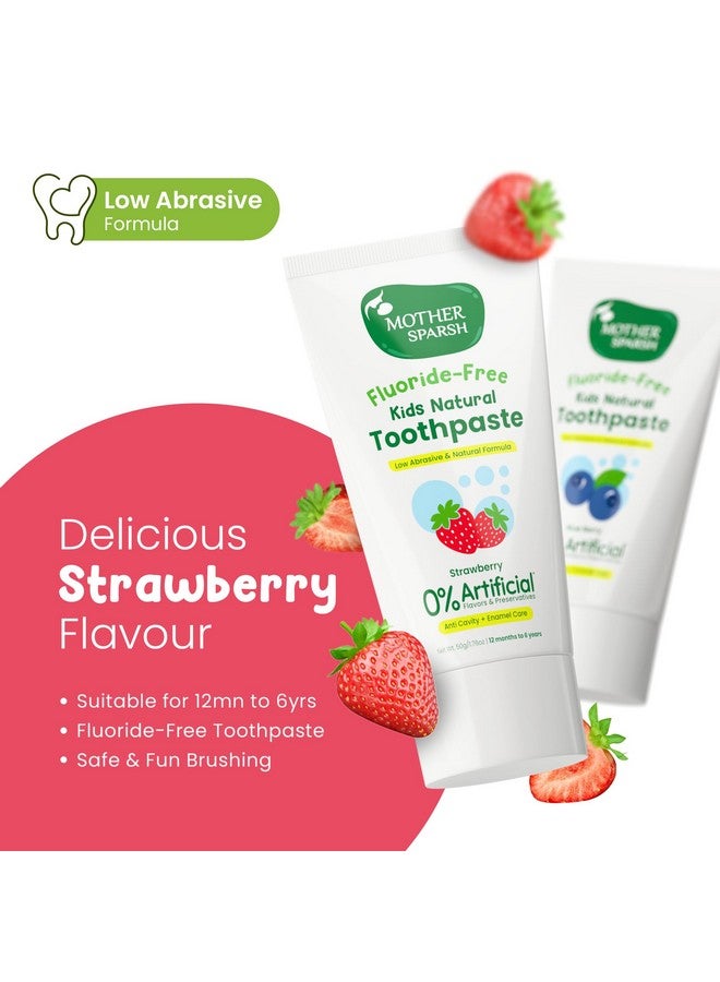 موذر سبارش معجون أسنان للأطفال - 50 جرام، بنكهة الفراولة (مع فرشاة أسنان مجانية) | يقوي اللثة ويبيض الأسنان | معجون أسنان للأطفال خالٍ من المواد الحافظة والفلورايد | مضاد للتسوس والعناية بمينا الأسنان - Image 3