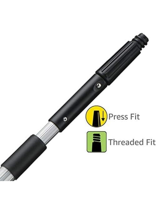 Biella Professional Connect And Clean Telescoping Extension Telescopic Pole With Removeable Cone And Thread Aluminum Stick For Multi-Purpose Window Cleaning Dusting Painting Etc. Aluminium 4 Mtr - Image 3