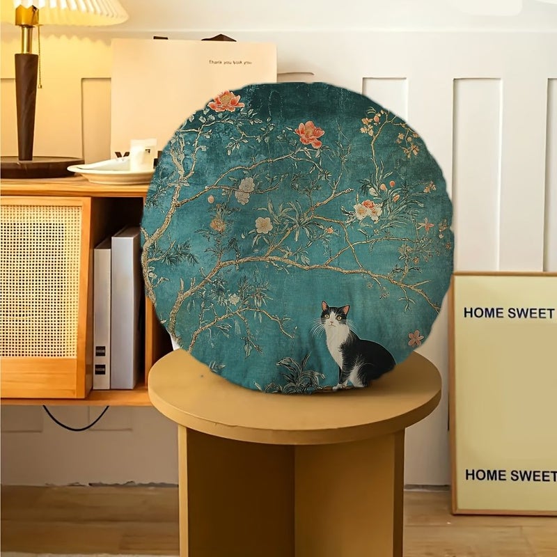 16x16inch Double Sided Round Plush Pillow Soft Microfiber Home Decor - Image 4