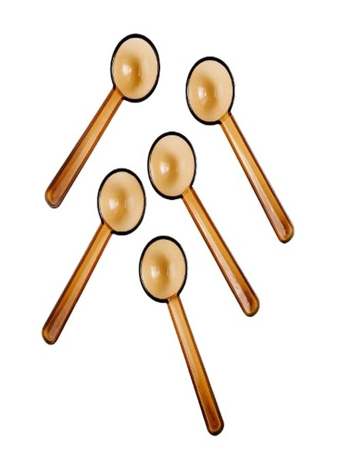 MaruHub 5Pcs BPA-Free Plastic Masala Spoons Set | Small Spice Jar Scoops, Reusable Kitchen Condiment Spoons for Sugar, Tea, Coffee, Candy, Salt & Cooking | Non-Toxic Food Grade Spoons (Small) - Image 1