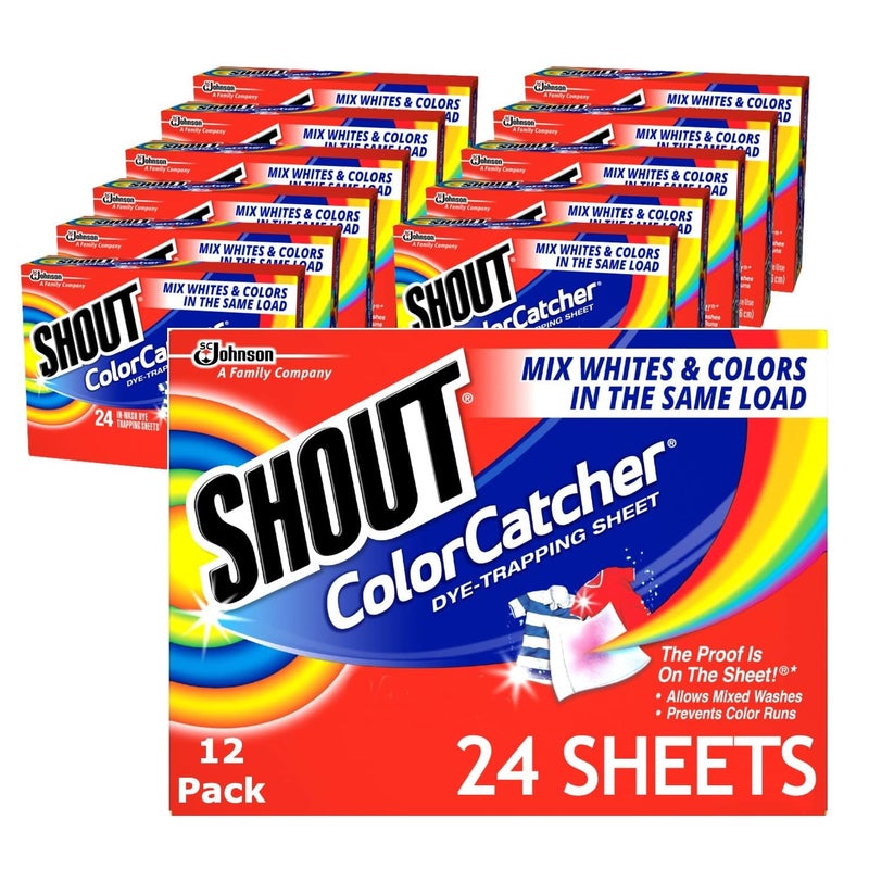 Shout Color Catchers for Laundry, Allow Mixed Washes, Prevents Color Runs and Maintains Original Clothing, 24 Count - Pack of 12 (288 Total Sheets) - Image 2