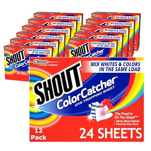 Shout Color Catchers for Laundry, Allow Mixed Washes, Prevents Color Runs and Maintains Original Clothing, 24 Count - Pack of 12 (288 Total Sheets) - Image 1