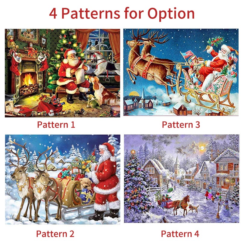 'ensemble DIY peinture de bijoux en diamant 5D motif de dessin animé de Noël pour adultes et enfants broderie à point de croix à forage complet artisanat avec outils pour la décoration murale de la maison et de la chambre, 30 * 20cm / 11.8 * 7.9in'是法语翻译，以下是正确的阿拉伯语翻译：

مجموعة طلاء الجواهر الماسية 5D التي يمكن صنعها بنفسك بنمط كرتون عيد الميلاد للكبار والأطفال، حرف كروسيه بخيوط كاملة الحفر، فن حرفي مع أدوات لزخرفة جدران منزل وغرفة، 30×20 سم / 11.8×7.9 بوصة - Image 5