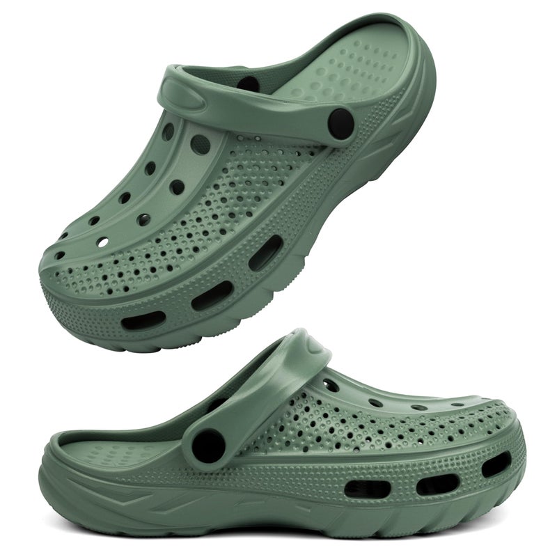 INMINPIN Women and Men Orthopedic Clogs Arch Support Garden Shoes Sandals Slippers with Plantar Fasciitis Feet Insoles,Avocado,6-7 Women/4.5-5.5 Men - Image 1