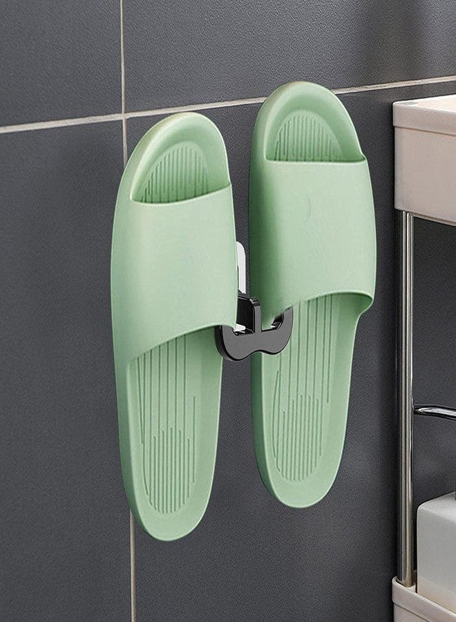 RupeeRise 2 Pcs Shoe Rack Wall Mount, Slipper Rack Organizer for Small Spaces, Wall-Mounted Shoe Storage with Adhesive Installation, Black U-Shaped Design - Image 2