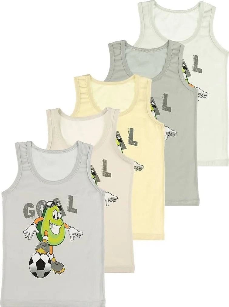 Donella 5 Color Printed Boy Undershirt - 7771LY