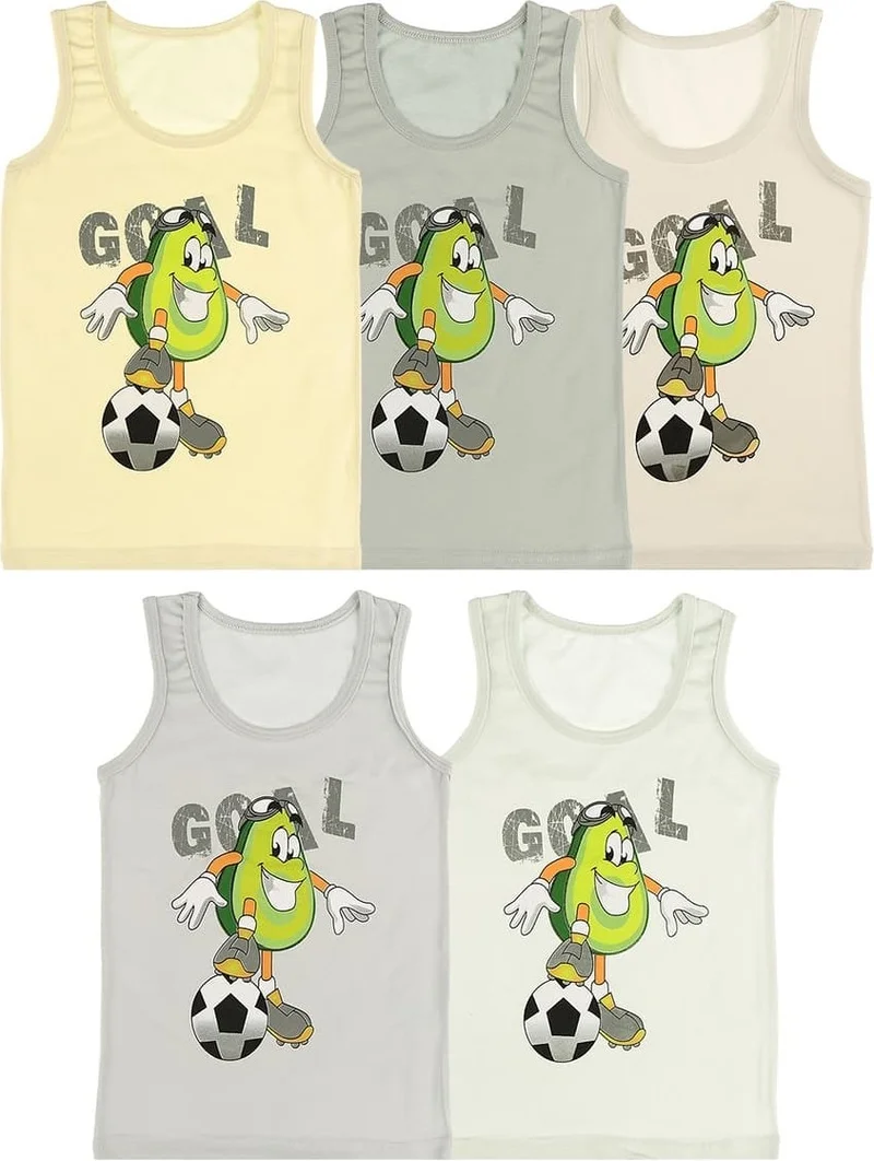 Donella 5 Color Printed Boy Undershirt - 7771LY