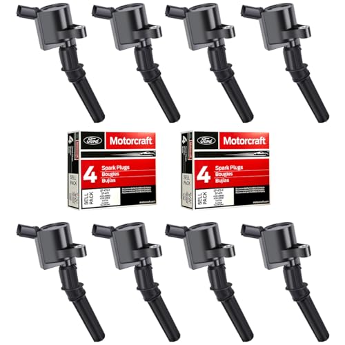 MAS Set of 8 Ignition Coil DG508 & Motorcraft Spark Plug SP479 Compatible with Ford 5.4L V8 DG472 DG457 DG491 Crown Victoria Expedition F-150 F-250 Mustang Lincoln Mercury Explorer - Image 1