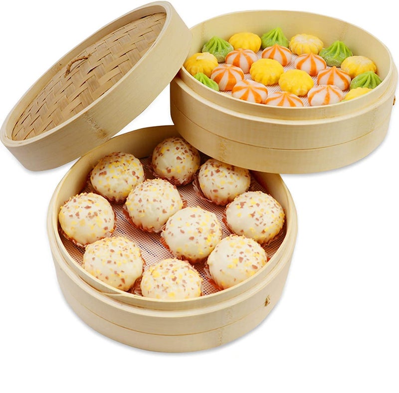 BuRuiJi 8Pcs Round Silicone Steamer Liners,11inch Non-stick Silicone Steamer Mesh Mat,Reusable Bamboo Steamer Liner Pad Dim Sum Mesh for Home Kitchen Cooking(8, 11 x 11 inch) - Image 5