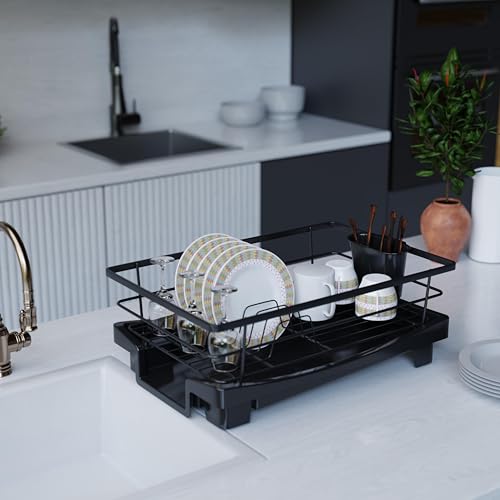 MEDALLIX Stainless Steel Dish Drying Rack with Utensil Holder & Drainer Basket | Space-Saving Kitchen Organizer for Plates, Spoons, Forks & Knives | Durable, Rust-Resistant & Easy to Clean - Image 5
