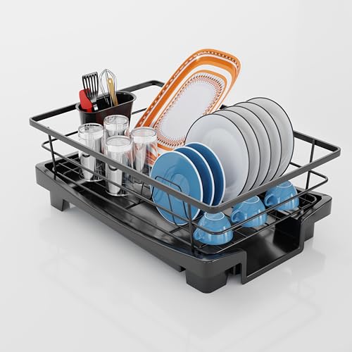 MEDALLIX Stainless Steel Dish Drying Rack with Utensil Holder & Drainer Basket | Space-Saving Kitchen Organizer for Plates, Spoons, Forks & Knives | Durable, Rust-Resistant & Easy to Clean - Image 1