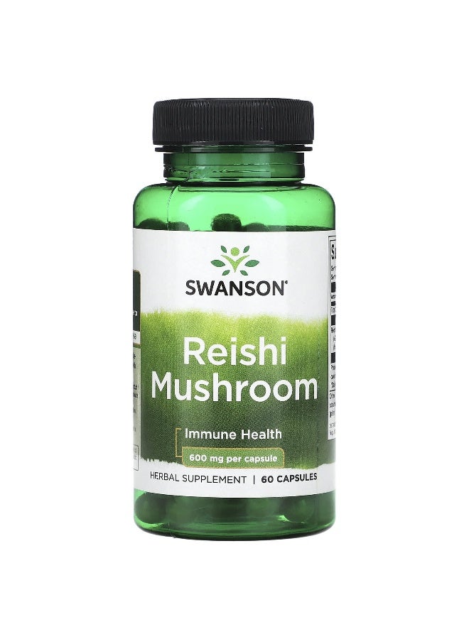 SWANSON سوانسون، فطر الريشي، 600 ملغ، 60 كبسولة - Image 1