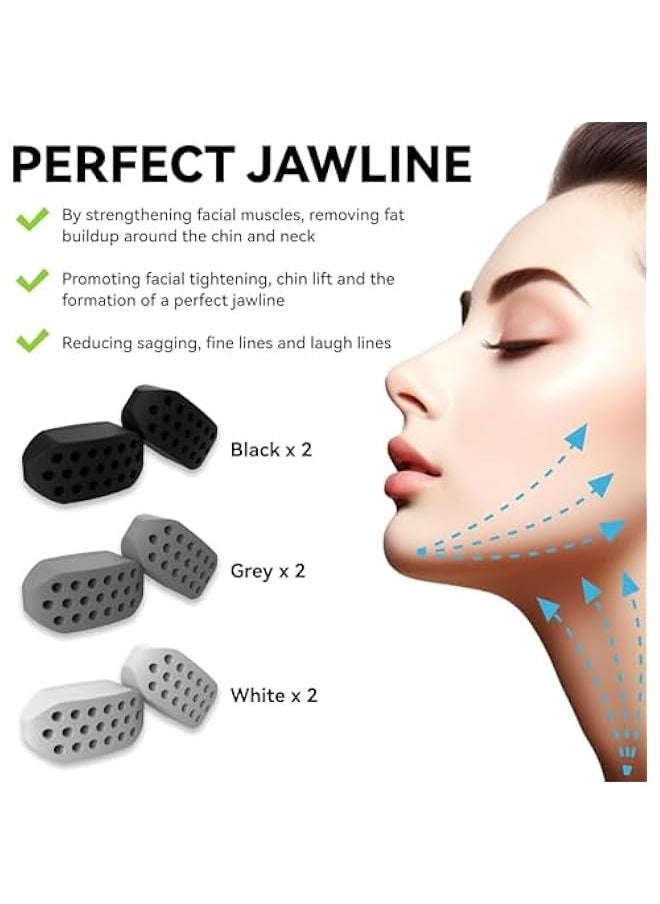 Gonice 6PCS Jaw Exerciser Gum, Jawline Exerciser for Men & Women, BPA Free, Jaw Trainer&Jawline Shaper, Face Slimming Tools for Men/Women, Slims & Tones the Face  - Image 2