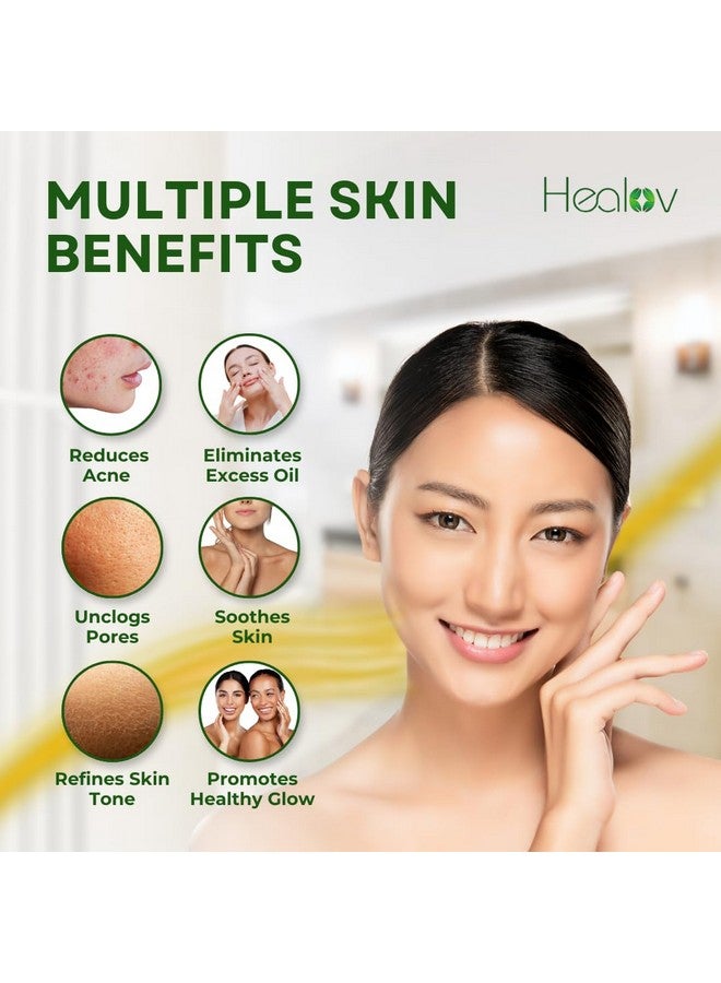 Healov Healov Sulfur Soap - Sulfur Face & Body Wash for Acne - Sulphur Exfoliating Facial Cleanser Absorbs Excess Oil, Reduces Breakouts, & Cleanses Skin - Natural Cystic Acne, Rosacea Skin Care Treatment - Image 2