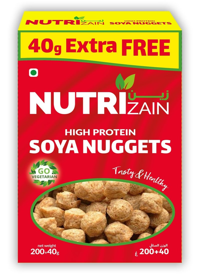 Nutrizain - Soya Chunks (Soya Nuggets), 240 gm - Image 1