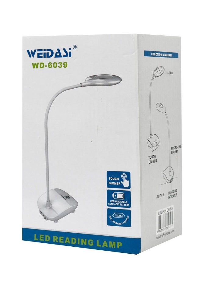 WEIDASI - Foldable LED Reading Light with USB Charging Port and Touch Dimmer Control System - Image 1