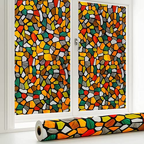WALLTON Privacy Vinyl Frosted Window Film Glass Sticker Self-Adhesive Film Tint Wallpaper Opaque Sheet for Glass Privacy Cover Window, Door, Office, Home.| Anti-UV. (24X48 Inch, Shinny Stones) - Image 1