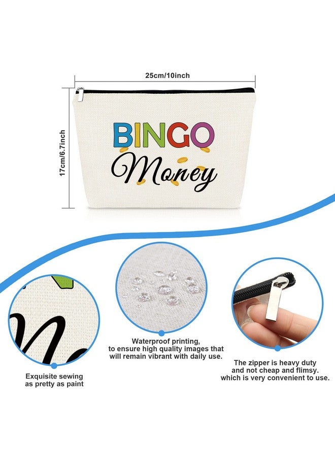 Mikela Bingo Lover Game Gift Makeup Bag For Women Bingo Gambler Gifts Bingo Money Cosmetic Bag Casino Gambling Bingo Gifts Birthday For Friends Bingo Player Bingo Lover Lucky Bingo Gifts - Image 2