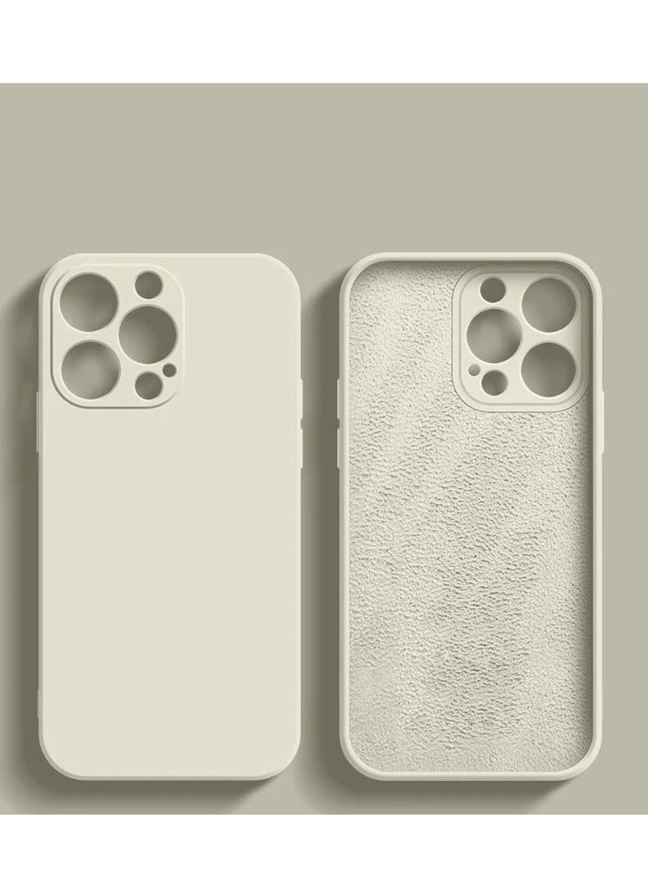 AROAQ Iphone Silicon Case, Silky-soft Touch Full-body Protective Phone Case, Luxury Original Liquid Silicone Case Mention For Iphone 15 Pro, ( White ) - Image 1