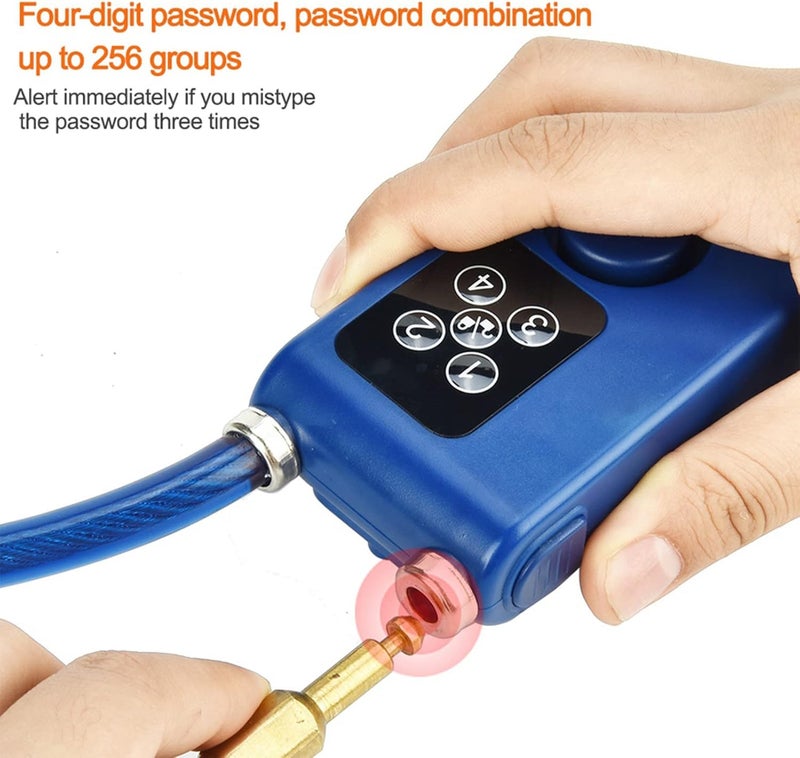 Smart Keyless Alarm Bike Lock with 110db Alarm IP44 Waterproof Anti-Theft Chain Lock for Motorcycle/Gate/Gates/Bicycles Blue - Image 3