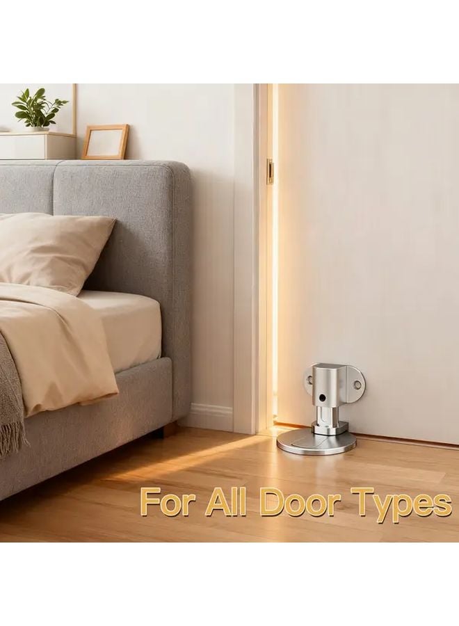 2pcs Adjustable Magnetic Door Stopper Stainless Steel No Drill Anti Collision Safety Device - Image 3