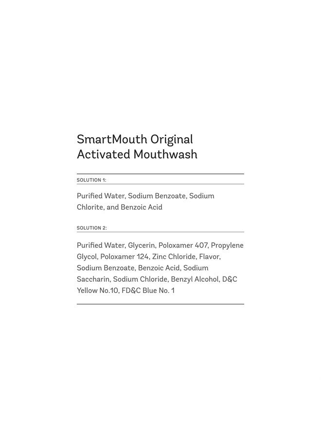 SmartMouth غسول فم أصلي - غسول فم للبالغين لنفس منعش - شطف فم لتخفيف رائحة الفم الكريهة لمدة 24 ساعة مع استخدام مرتين يوميًا - نكهة نعناع منعش، 16 أونصة سائلة (3 عبوات) - Image 2