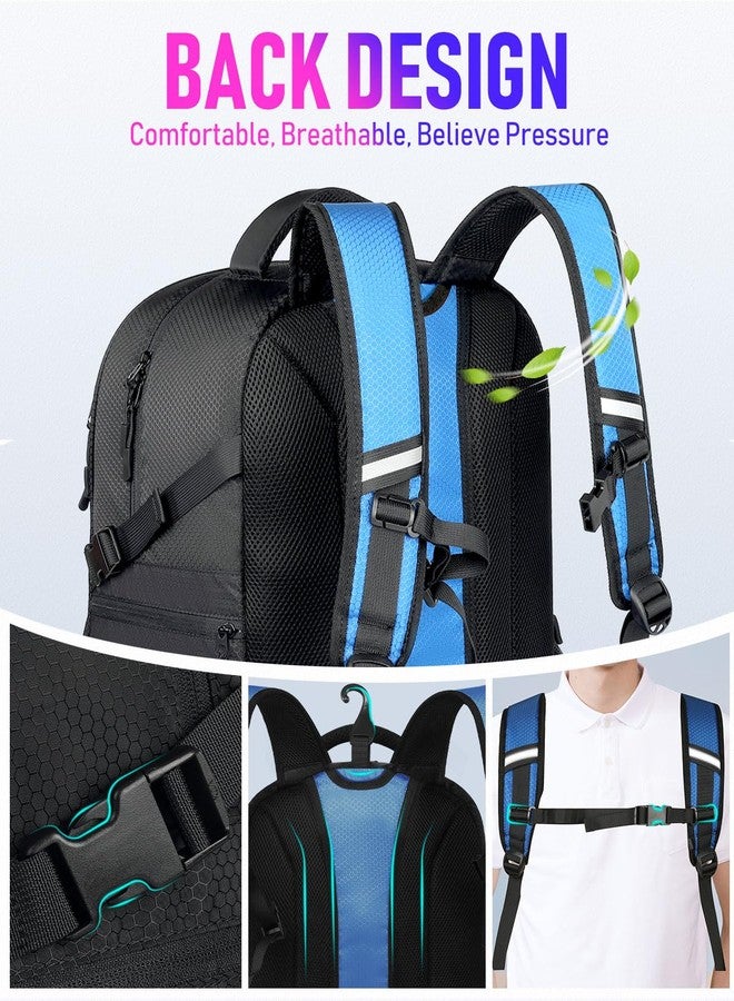 LOINTET Basketball Bag Backpack with Ball Holder Shoes Compartment, Large Basketball Accessories Sports Bag More Pockets for Football, Soccer, Volleyball, Gym, Travel, Blue - Image 5