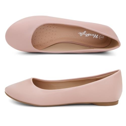 Herstyle Ballet Flats for Women, Dressy Casual Slip On Flat Shoes with Almond Toe, Comfortable Ballerina Flats for Work Office Wedding Daily Wear, 2024Nude, Size 8.0, Ever Memory - Image 4
