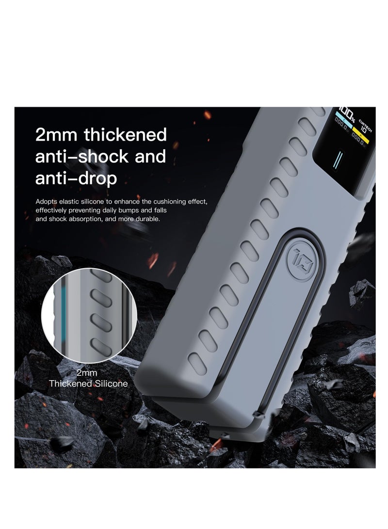 SYOSI Power Bank with Storage Slot, SIM Card, Data Cable, Detachable pin, Skin-Friendly Anti-Scratch, Fall-Proof, Shockproof Protective Cover, Fast Charging, Lanyard Hole Design, Only Case (Grey)  - Image 5