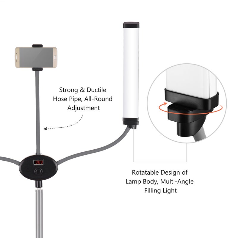 Loquat LED Dual-Arm Video Lamp White/Black - Image 4