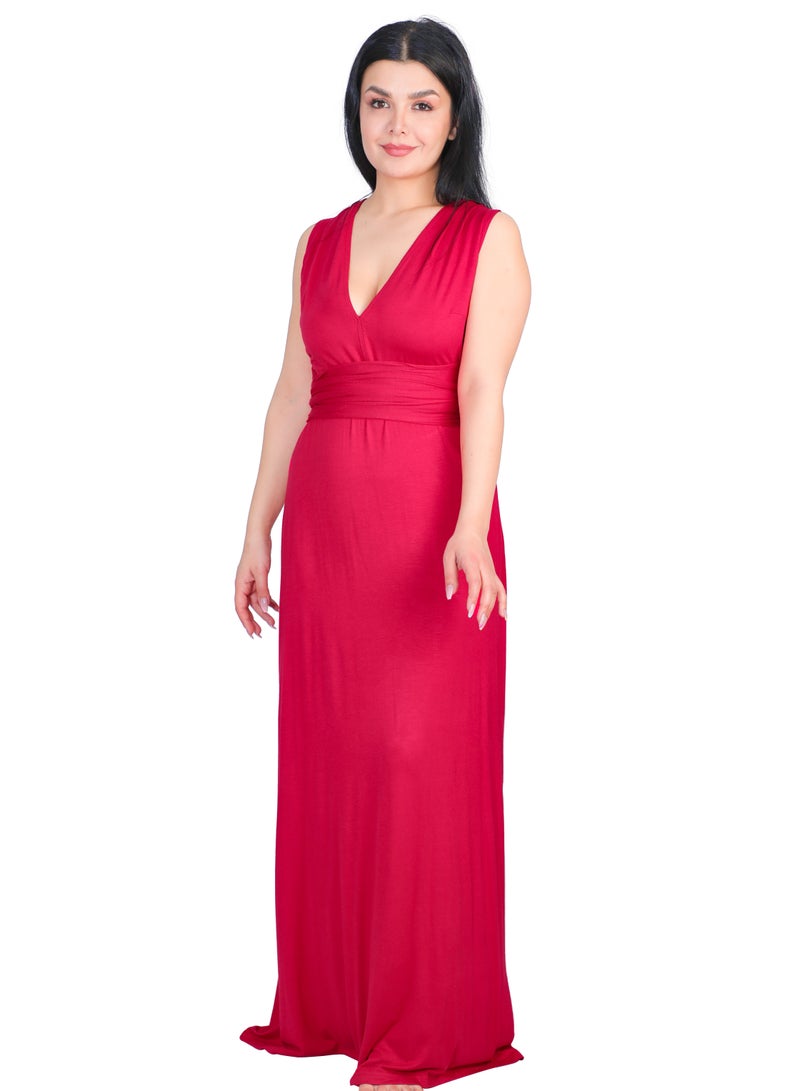Dadoush Women's sleeveless long nightgown for a sophisticated look - Women's summer dress with an X-back design for a charming look from the Daadoush brand - Image 1