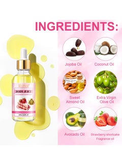 IKZEE 60ml Body Juice Oil Strawberry Hand Crafted Body Oil for Women Nourishing Hydrating & Moisturizing for All Skin Types with Natural Oils 100% Pure Natural Essence Body Juice Oil  - Image 3