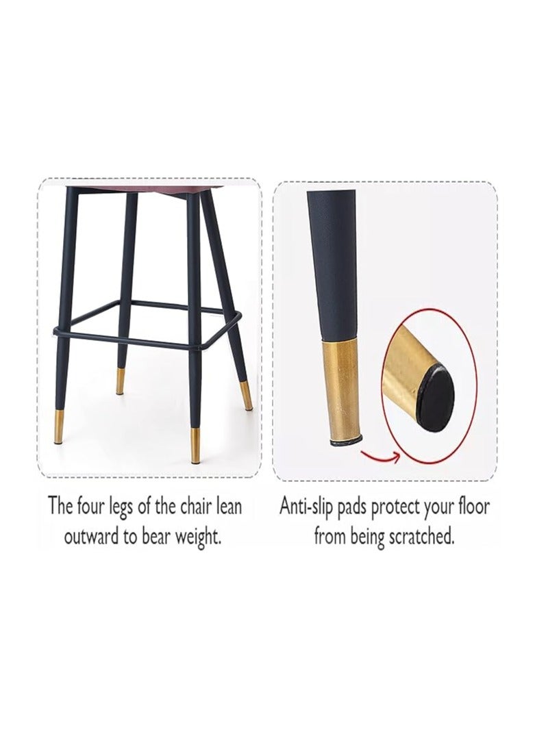 بوبينز هوم كرسي مطبخ Poppins HOME Bar Stool كرسي دائري ثلاثي الأبعاد بتصميم حديث مع قاعدة من الكروم (رمادي) (أخضر)  - Image 3